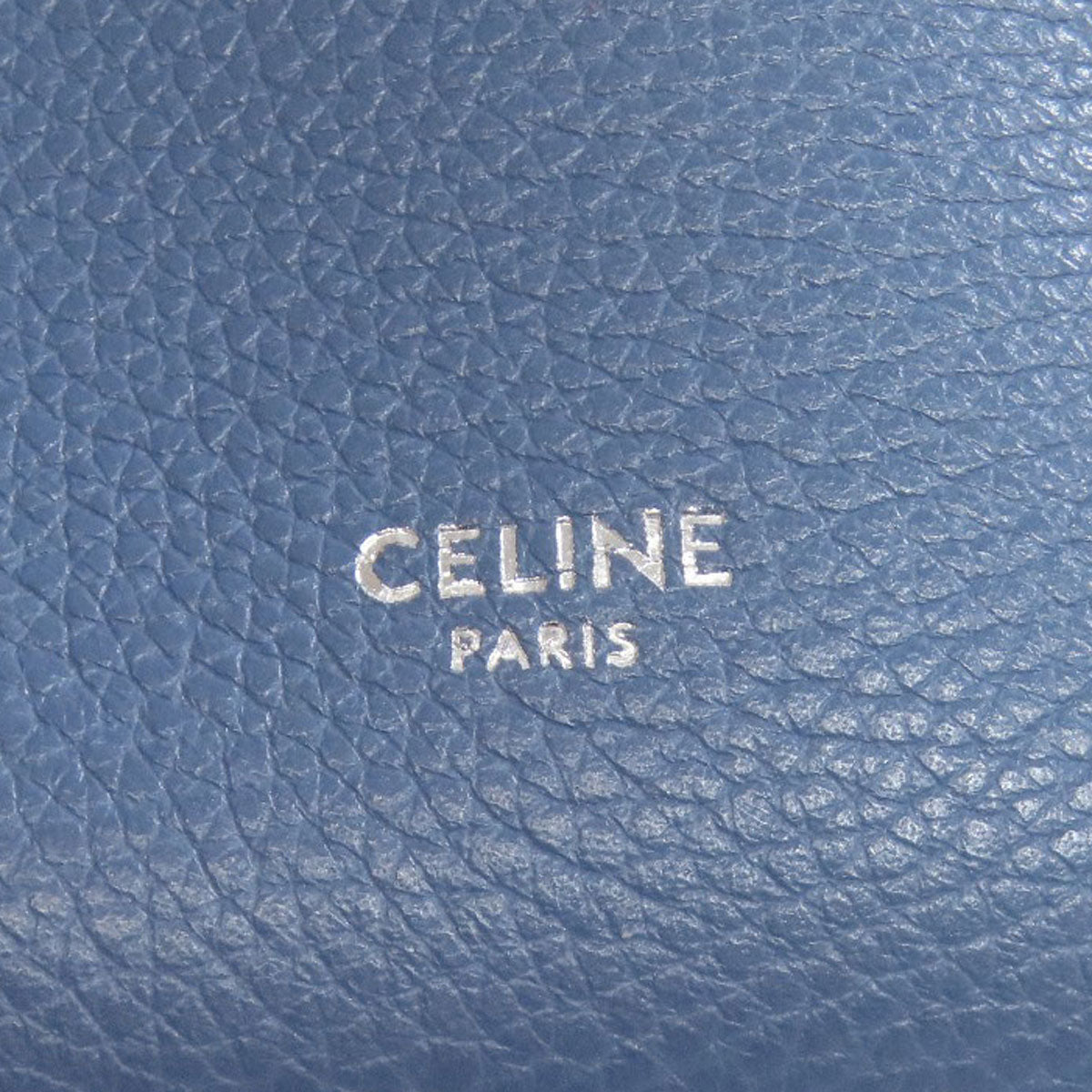 CELINE Shoulder Bag Calfskin blue Sangle Bucket Small