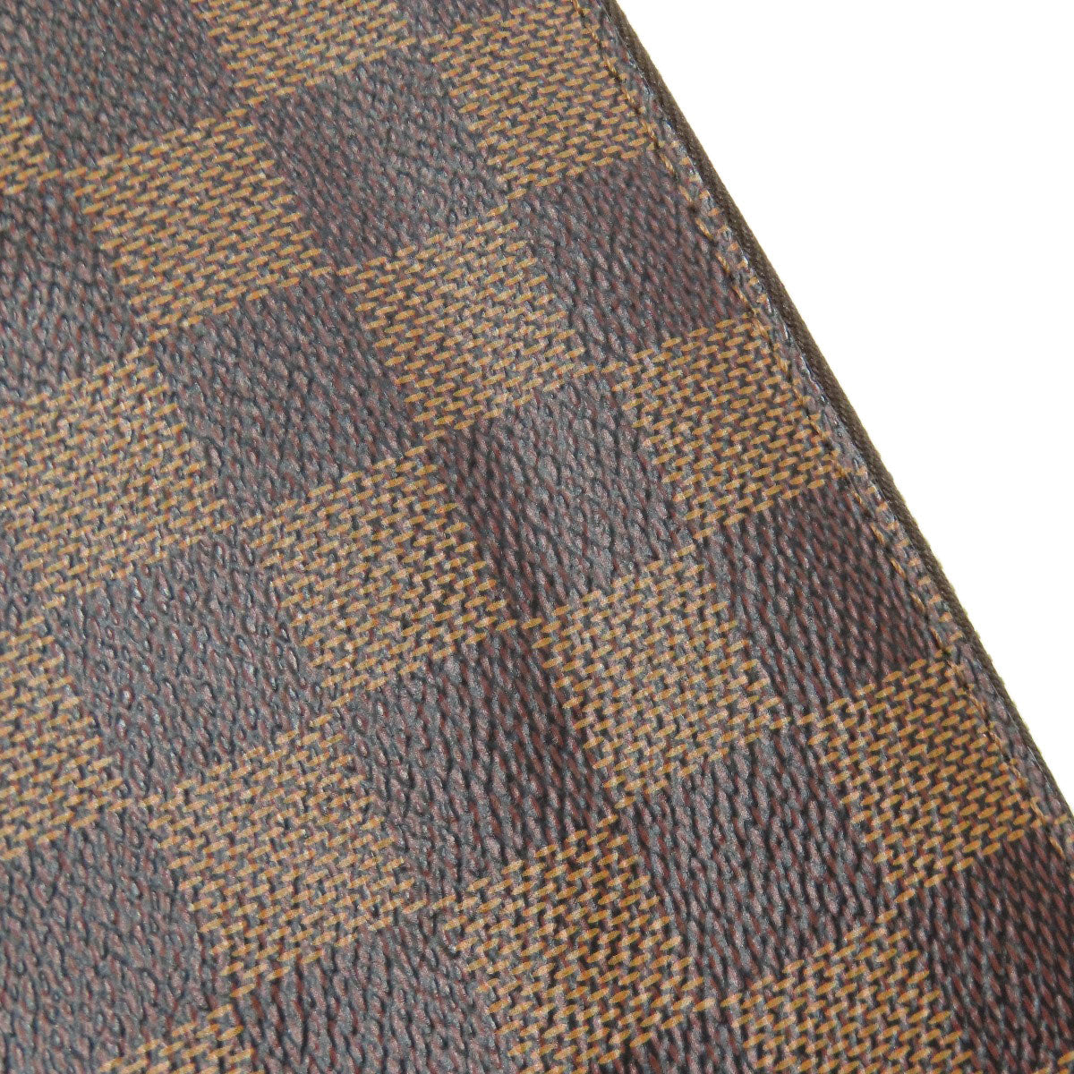 LOUIS VUITTON Long Wallet Purse N60015 Damier canvas Brown Zippy wallet old