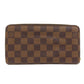 LOUIS VUITTON Long Wallet Purse N60015 Damier canvas Brown Zippy wallet old