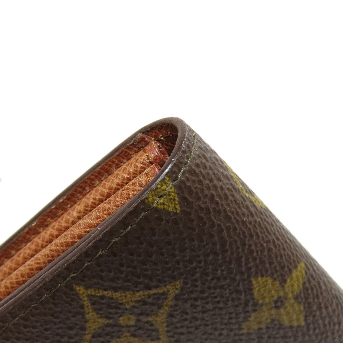 LOUIS VUITTON Long Wallet Purse M61723 Monogram canvas Brown Portefeuille Credit Women Used Authentic