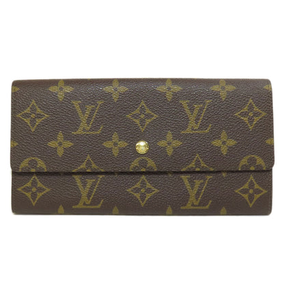 LOUIS VUITTON Long Wallet Purse M61723 Monogram canvas Brown Portefeuille Credit Women Used Authentic