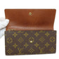 LOUIS VUITTON Long Wallet Purse M61723 Monogram canvas Brown Portefeuille Credit Women Used Authentic