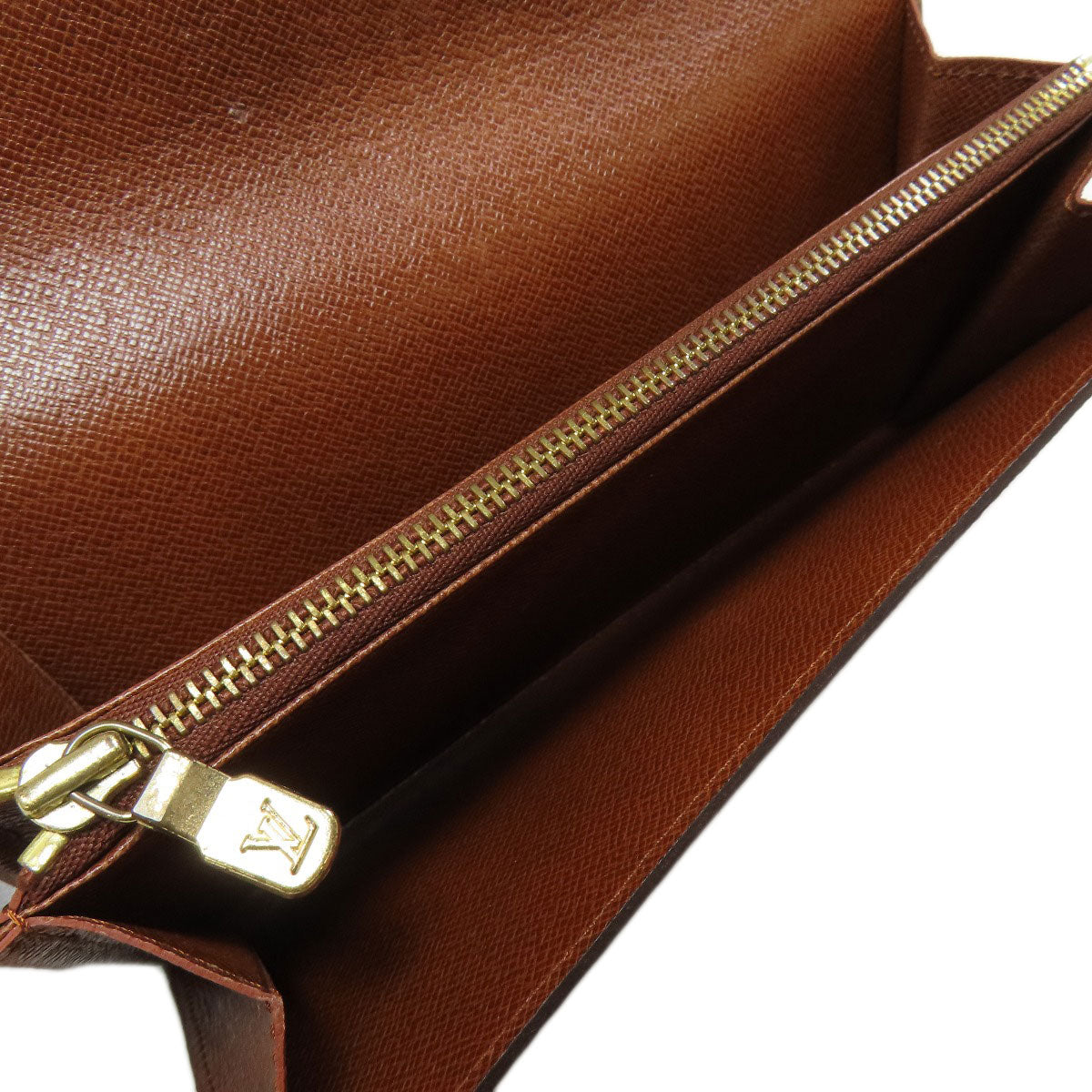 LOUIS VUITTON Long Wallet Purse M61723 Monogram canvas Brown Portefeuille Credit Women Used Authentic