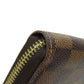 LOUIS VUITTON Long Wallet Purse N60015 Damier canvas Brown Zippy wallet old Women Used Authentic