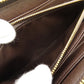 LOUIS VUITTON Long Wallet Purse N60015 Damier canvas Brown Zippy wallet old Women Used Authentic