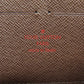 LOUIS VUITTON Long Wallet Purse N60015 Damier canvas Brown Zippy wallet old Women Used Authentic