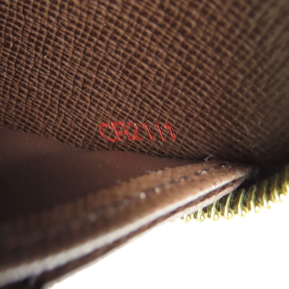 LOUIS VUITTON Long Wallet Purse N60015 Damier canvas Brown Zippy wallet old Women Used Authentic