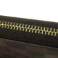 LOUIS VUITTON Long Wallet Purse N60015 Damier canvas Brown Zippy wallet old Women Used Authentic