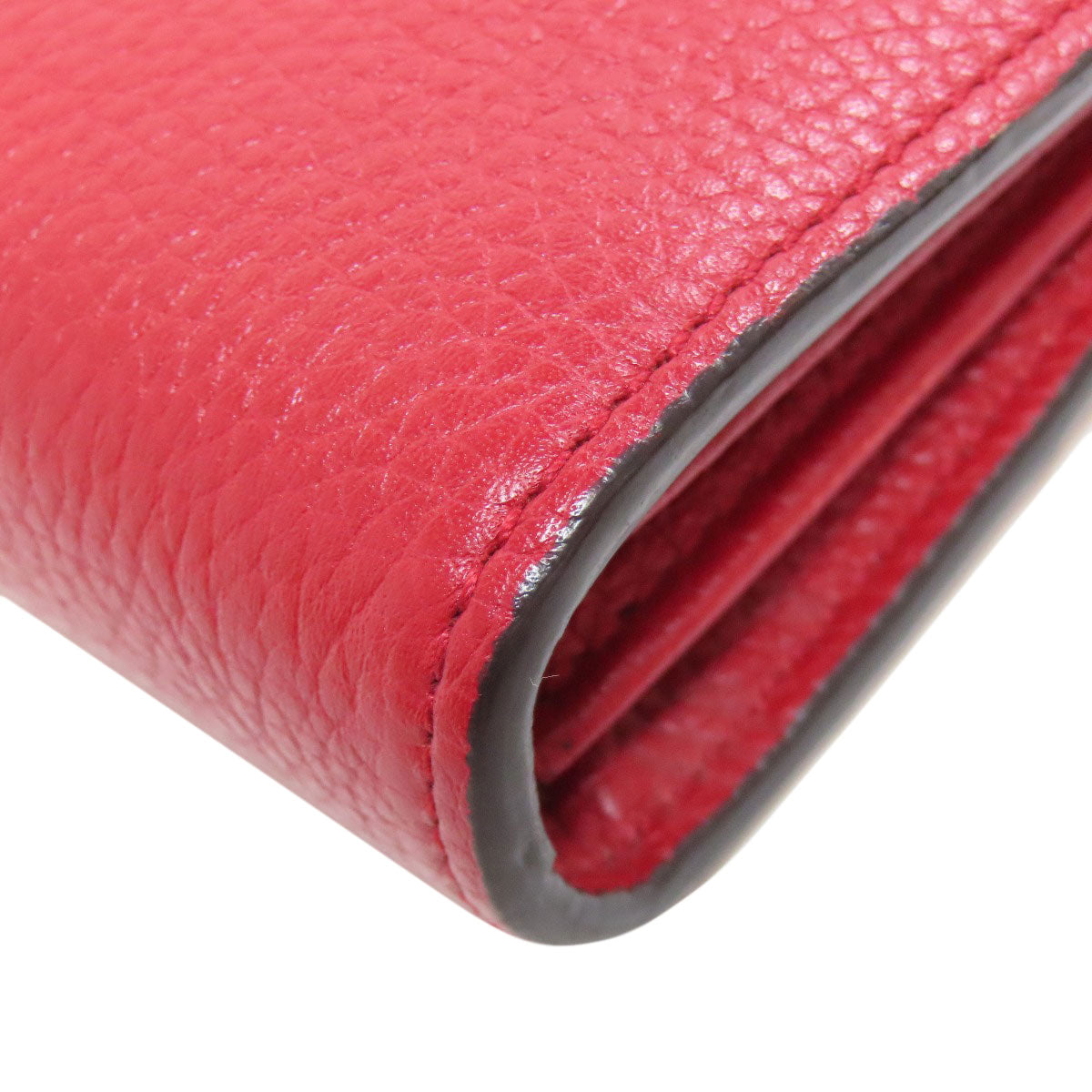GUCCI Long Wallet Purse 401232 leather Red GG Marmont Chain Wallet Women Used Authentic