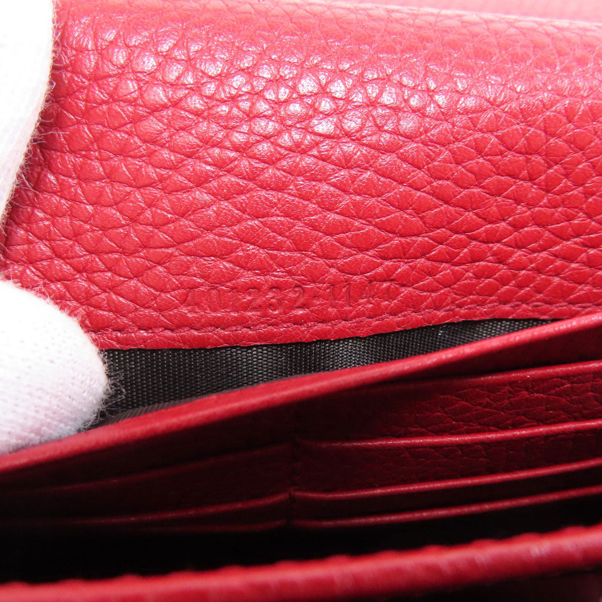 GUCCI Long Wallet Purse 401232 leather Red GG Marmont Chain Wallet Women Used Authentic