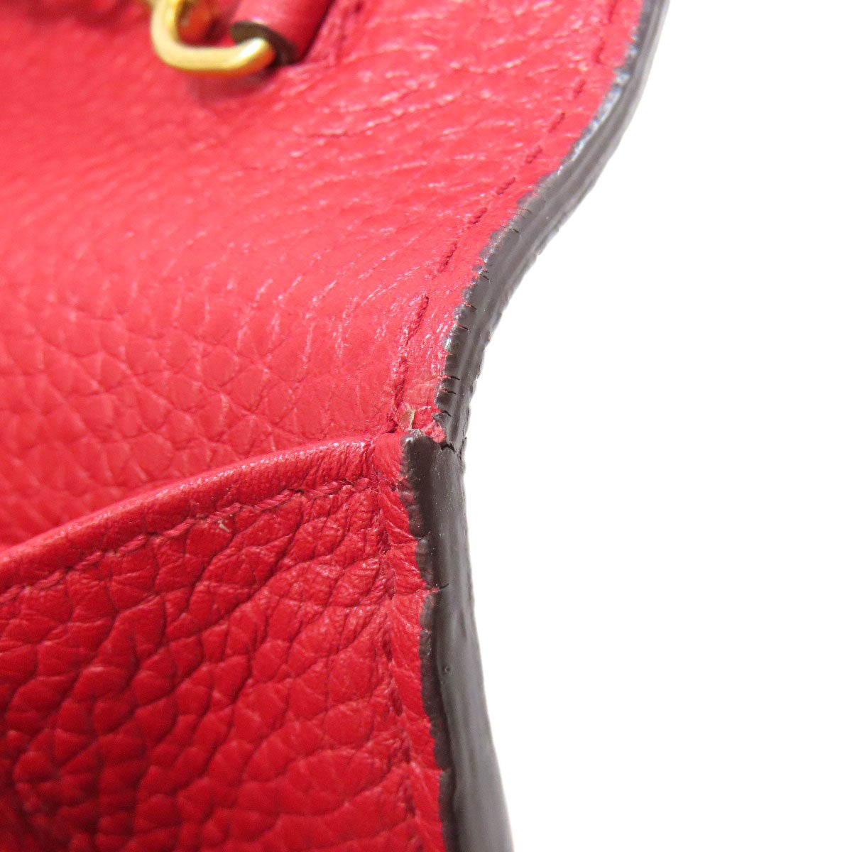 GUCCI Long Wallet Purse 401232 leather Red GG Marmont Chain Wallet Women Used Authentic