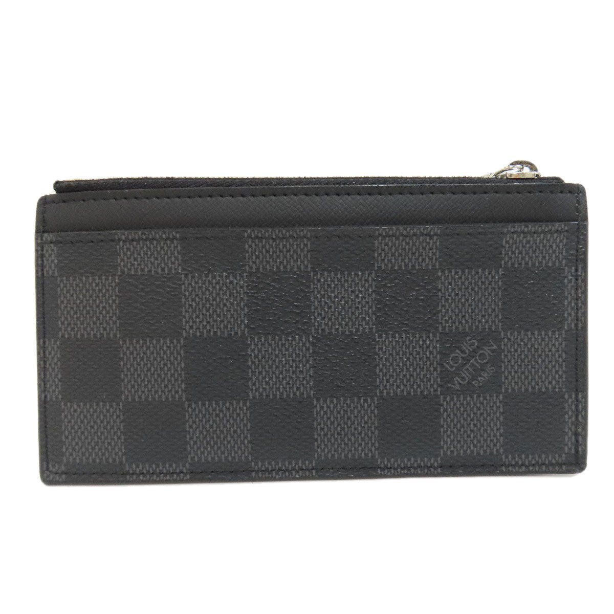LOUIS VUITTON Coin case N64038 Damier canvas black Coin card holder mens Used Authentic