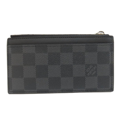 LOUIS VUITTON Coin case N64038 Damier canvas black Coin card holder mens Used Authentic