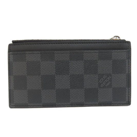 LOUIS VUITTON Coin case N64038 Damier canvas black Coin card holder mens Used Authentic