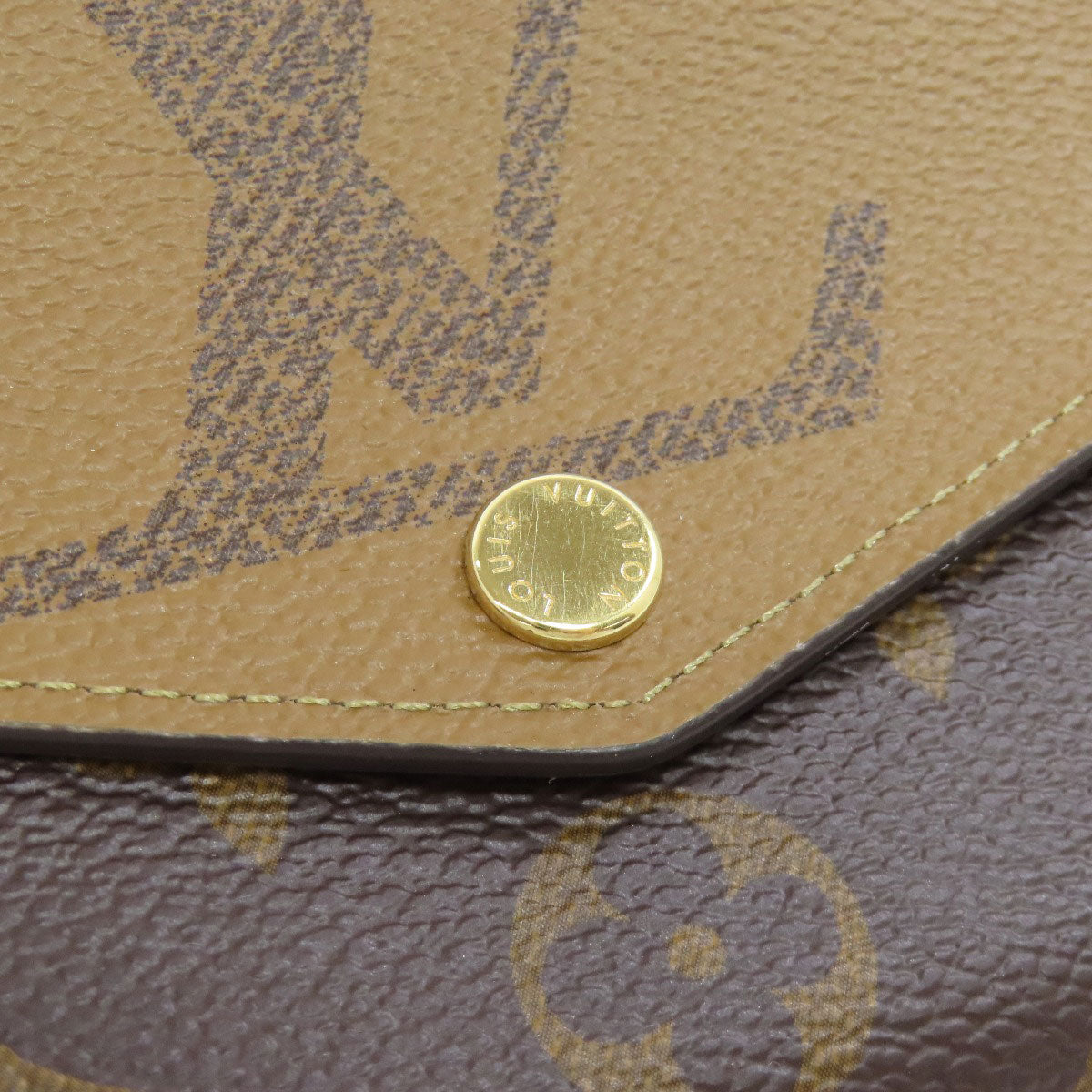 LOUIS VUITTON Long Wallet Purse M80726 Monogram Giant Brown Portefeuille Sara Women Used Authentic