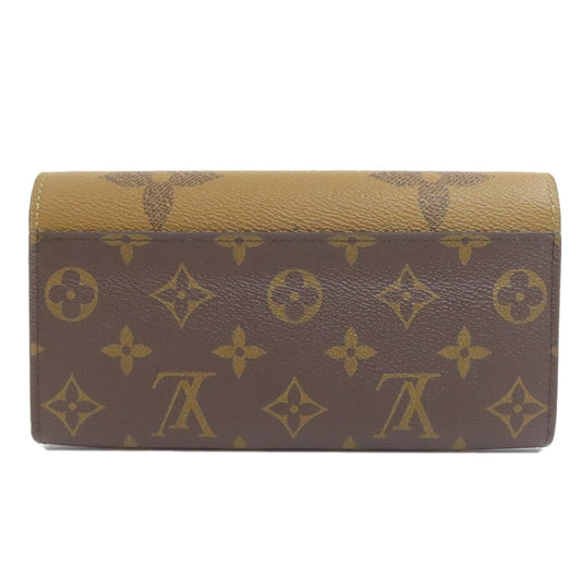 LOUIS VUITTON Long Wallet Purse M80726 Monogram Giant Brown Portefeuille Sara Women Used Authentic