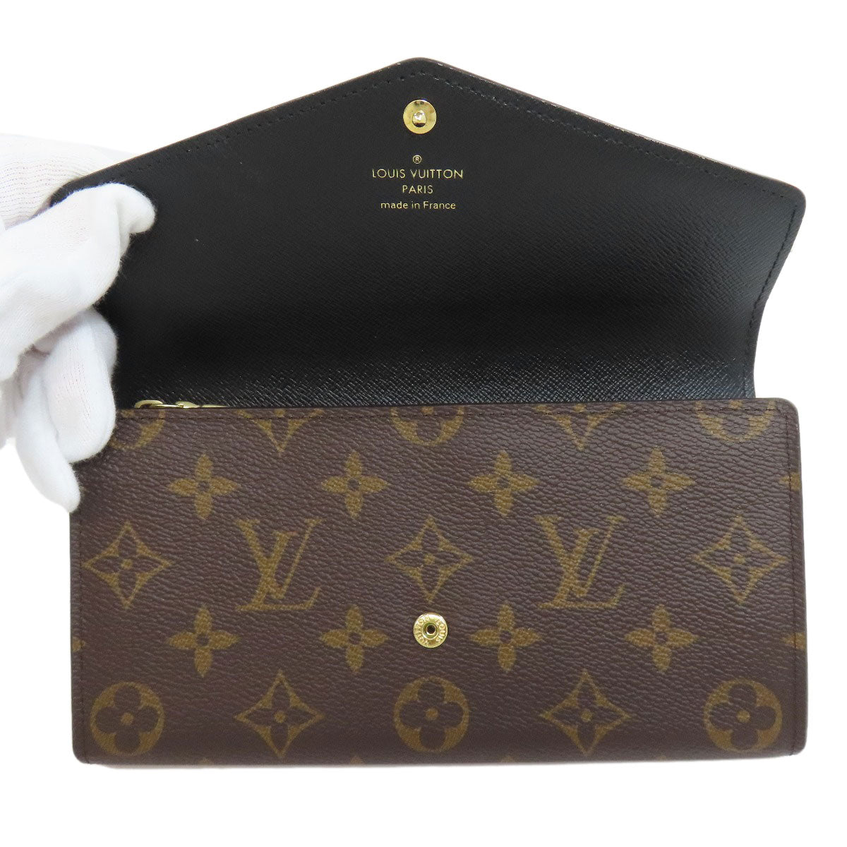 LOUIS VUITTON Long Wallet Purse M80726 Monogram Giant Brown Portefeuille Sara Women Used Authentic