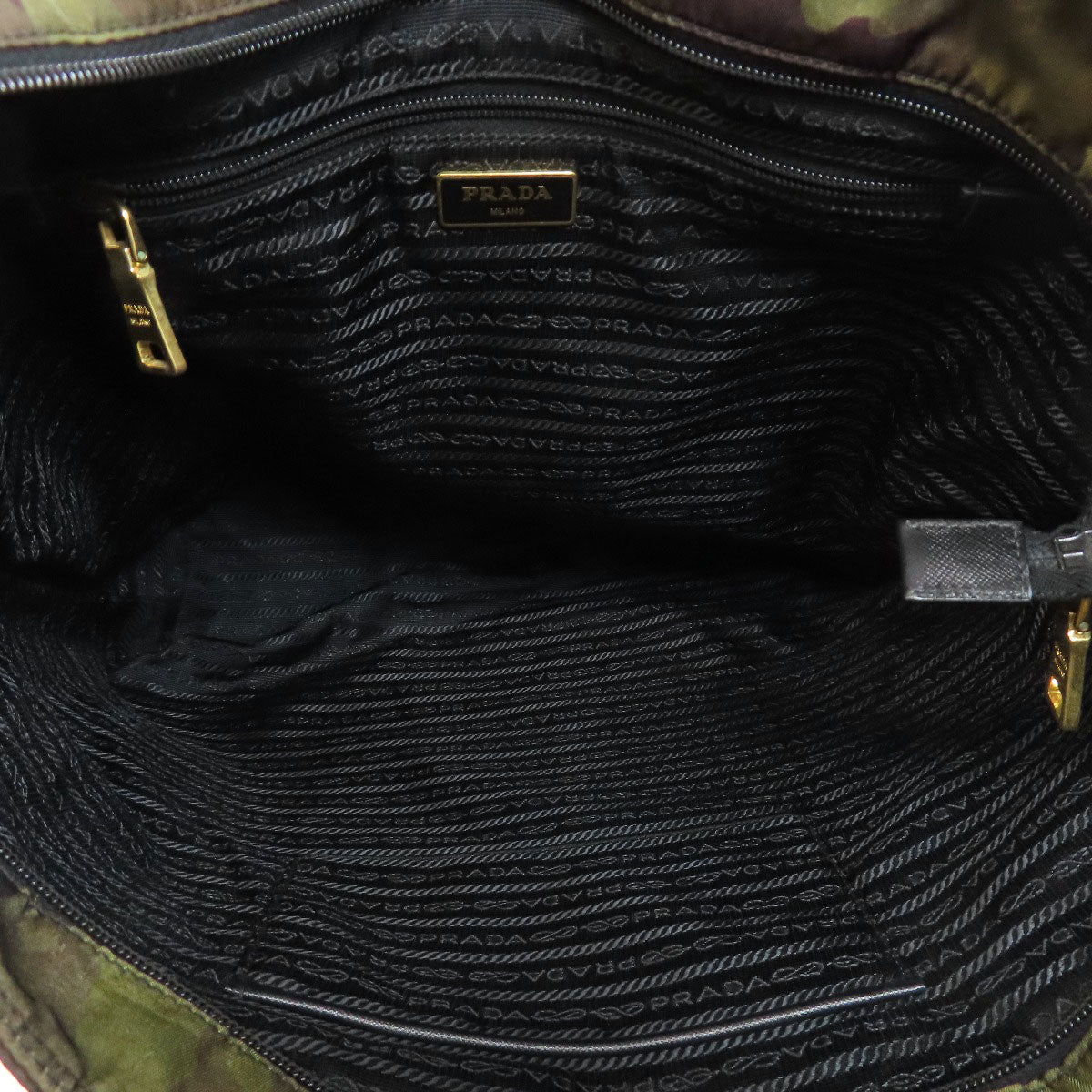 PRADA Tote Bag Nylon green Camouflage 2WAY Women Used Authentic