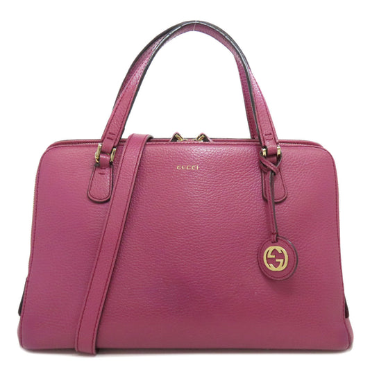 GUCCI Tote Bag 391987 leather pink 2WAY Women Used Authentic