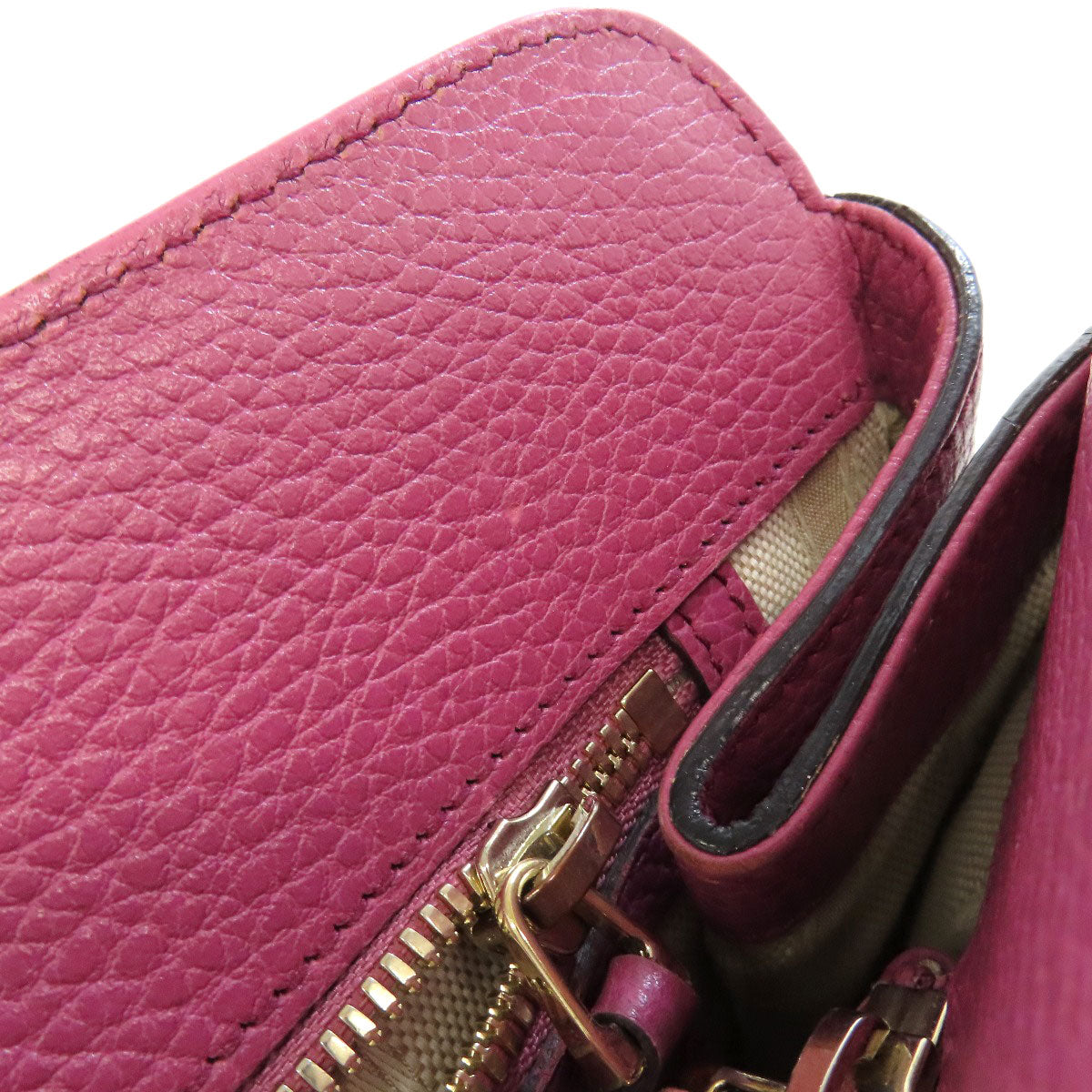 GUCCI Tote Bag 391987 leather pink 2WAY Women Used Authentic