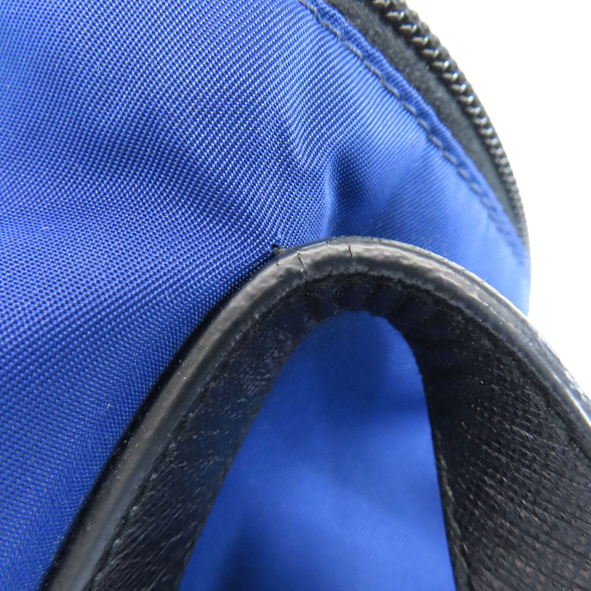 PRADA Tote Bag BR4696 Nylon blue logoMetal 2WAY Women Used Authentic