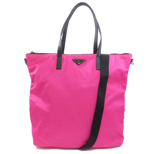 PRADA Tote Bag Nylon pink 2WAY Women Used Authentic