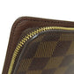 LOUIS VUITTON Long Wallet Purse N61728 Damier canvas Brown Portonet Zip Women Used Authentic
