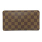 LOUIS VUITTON Long Wallet Purse N61728 Damier canvas Brown Portonet Zip Women Used Authentic