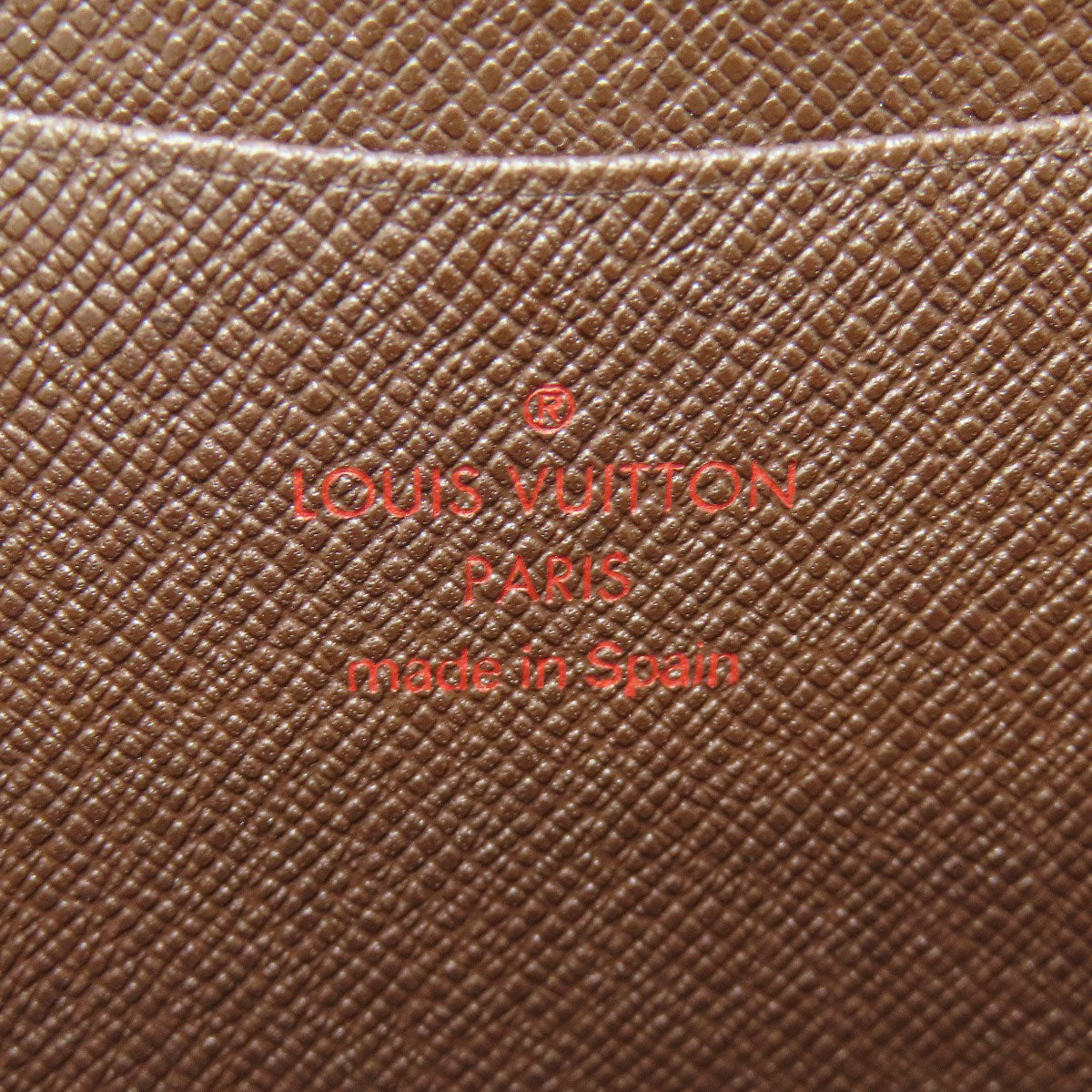 LOUIS VUITTON Long Wallet Purse N61728 Damier canvas Brown Portonet Zip Women Used Authentic