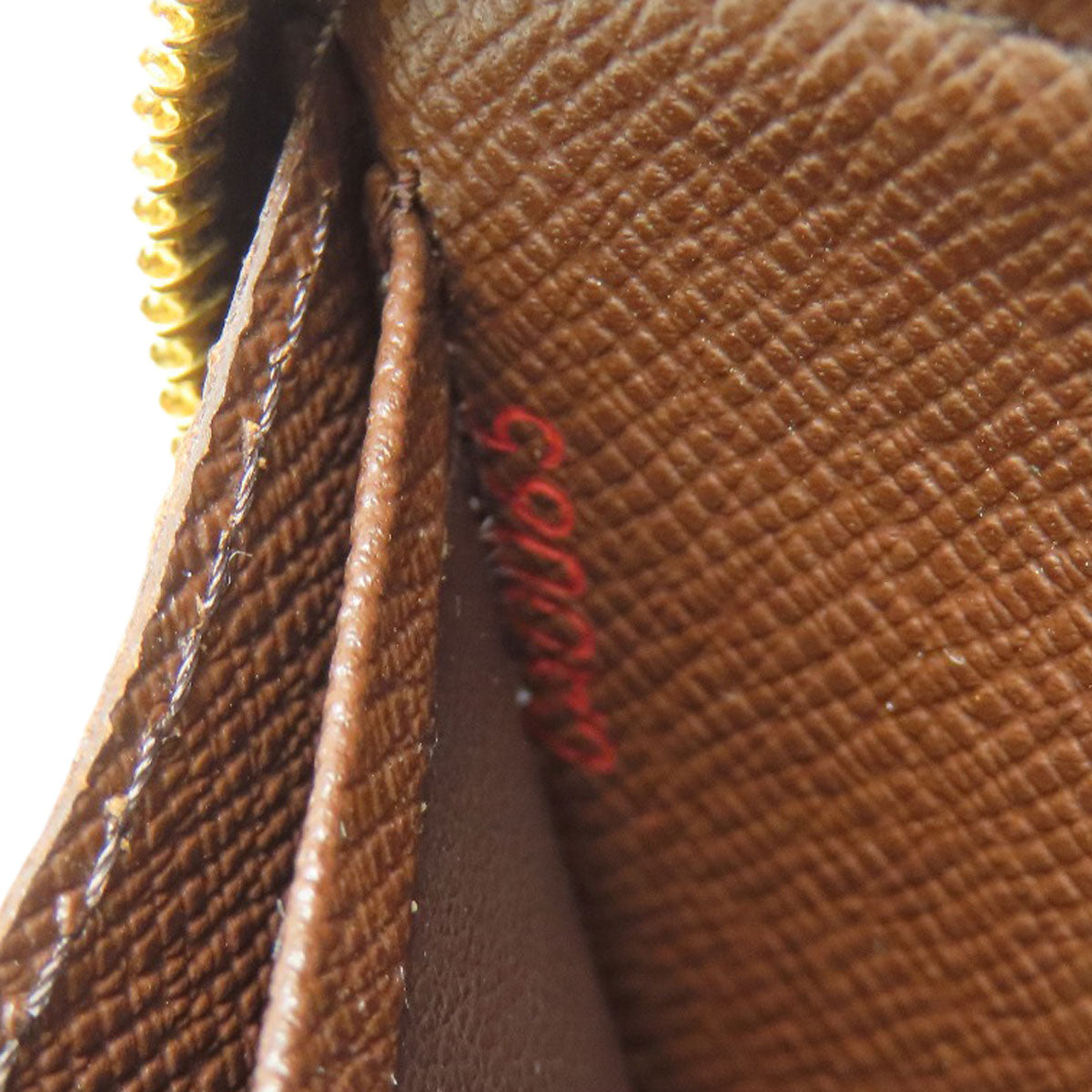 LOUIS VUITTON Long Wallet Purse N61728 Damier canvas Brown Portonet Zip Women Used Authentic