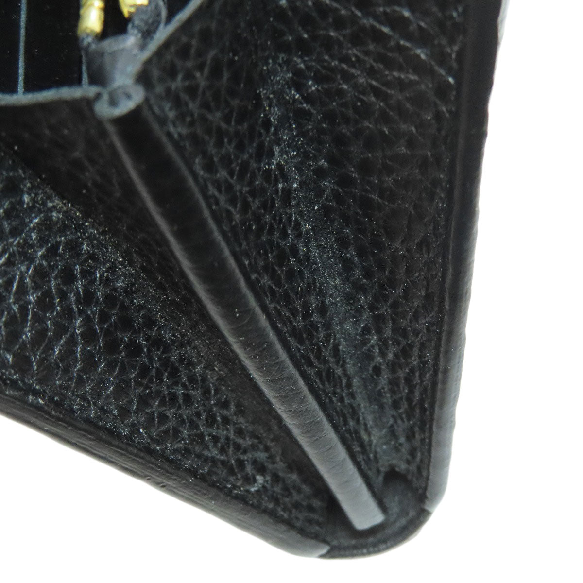 LOUIS VUITTON Long Wallet Purse N90129 Taurillon Clemence Leather black Portefeuille Capsine Women Used Authentic