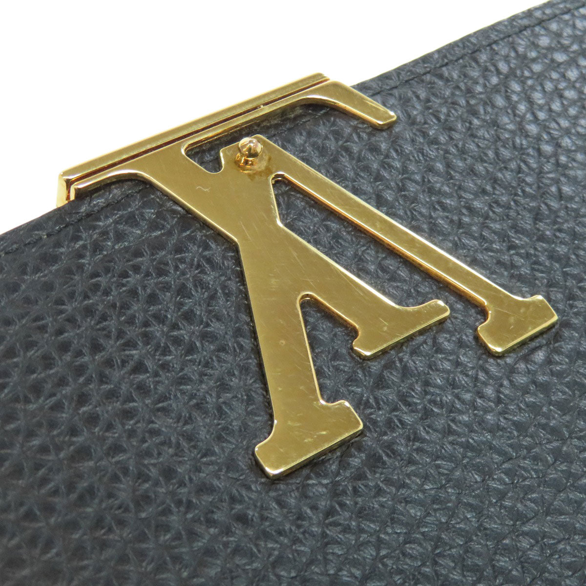 LOUIS VUITTON Long Wallet Purse N90129 Taurillon Clemence Leather black Portefeuille Capsine Women Used Authentic