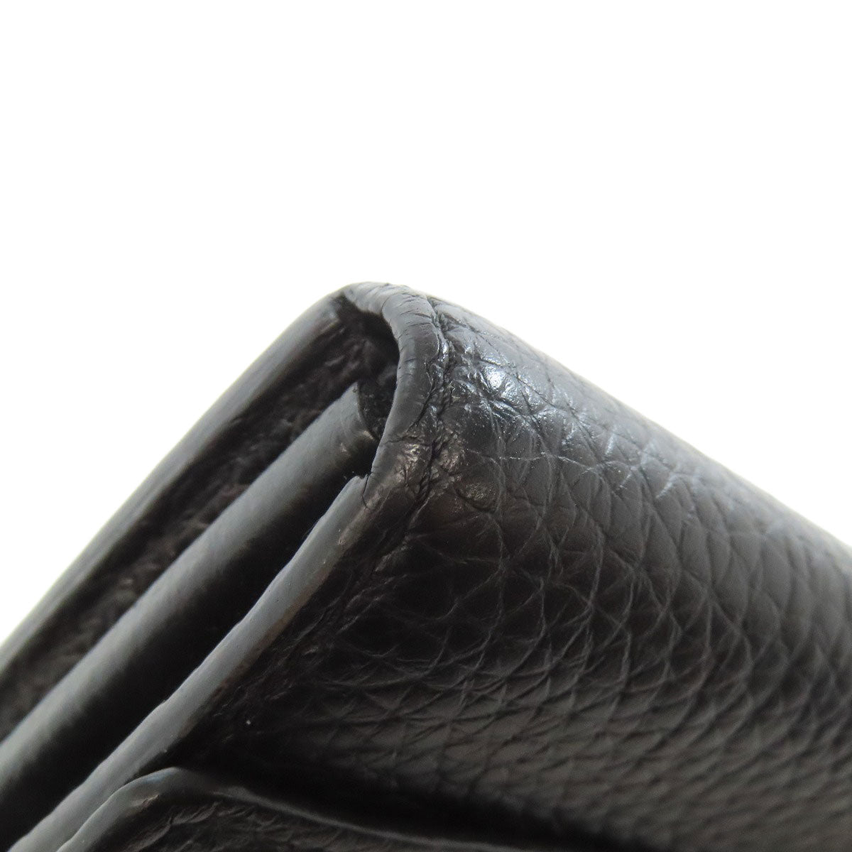 LOUIS VUITTON Long Wallet Purse N90129 Taurillon Clemence Leather black Portefeuille Capsine Women Used Authentic