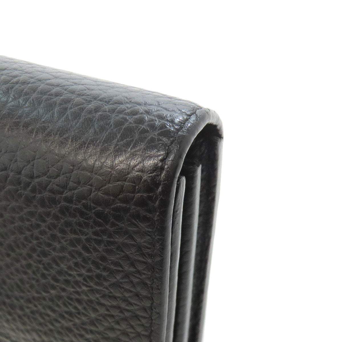 LOUIS VUITTON Long Wallet Purse N90129 Taurillon Clemence Leather black Portefeuille Capsine Women Used Authentic