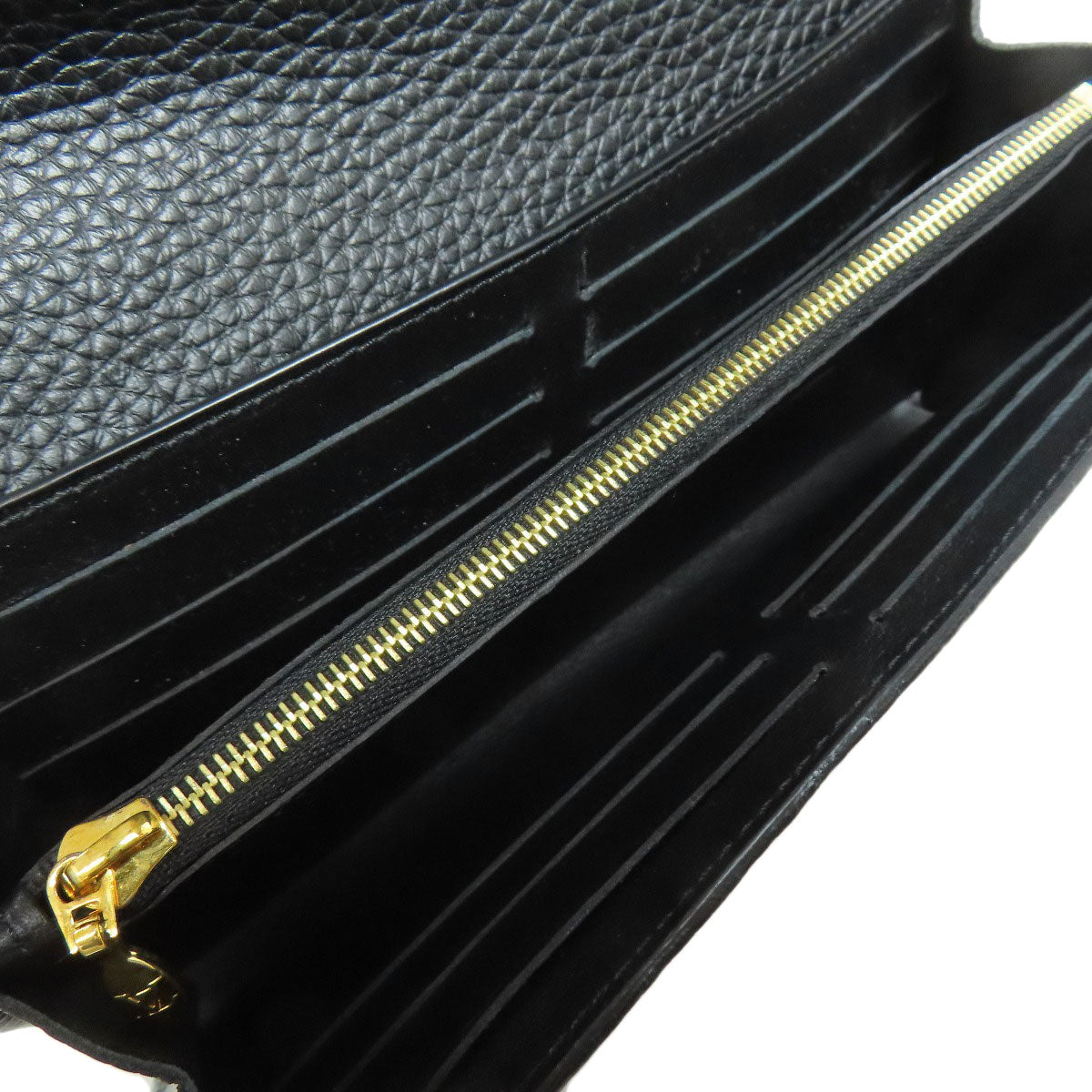 LOUIS VUITTON Long Wallet Purse N90129 Taurillon Clemence Leather black Portefeuille Capsine Women Used Authentic