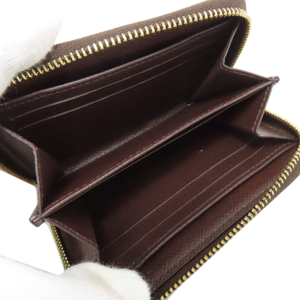 LOUIS VUITTON Coin case N63070 Damier canvas Brown Zippy coin purse Women(Unisex) Used Authentic