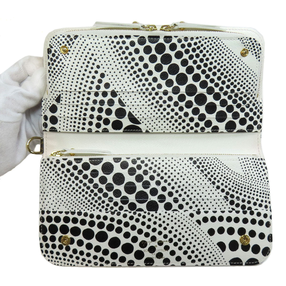LOUIS VUITTON Long Wallet Purse M60452 Monogram canvas Brown Portefeuille and Insolite collaboration with Yayoi Kusama Women Used Authentic