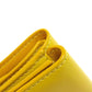 BALENCIAGA Bifold Wallet 529098 leather yellow logo Tri-fold Wallet Women Used Authentic