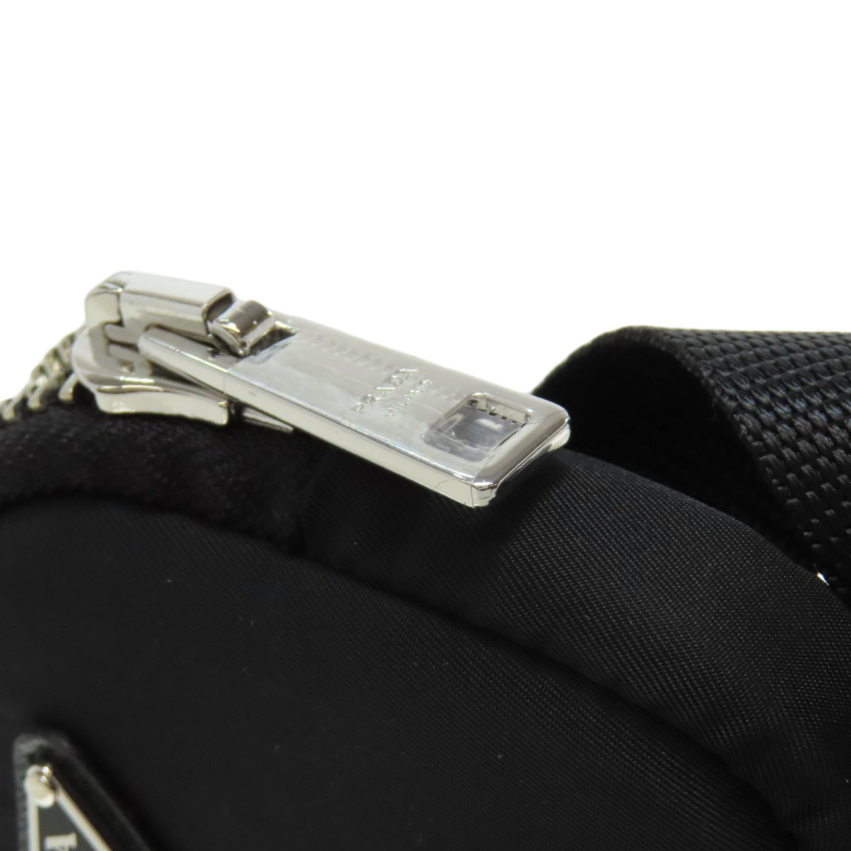 PRADA Hip bag Nylon black logoMetal Women Used Authentic