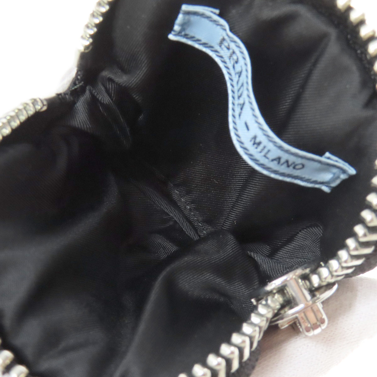 PRADA Hip bag Nylon black logoMetal Women Used Authentic