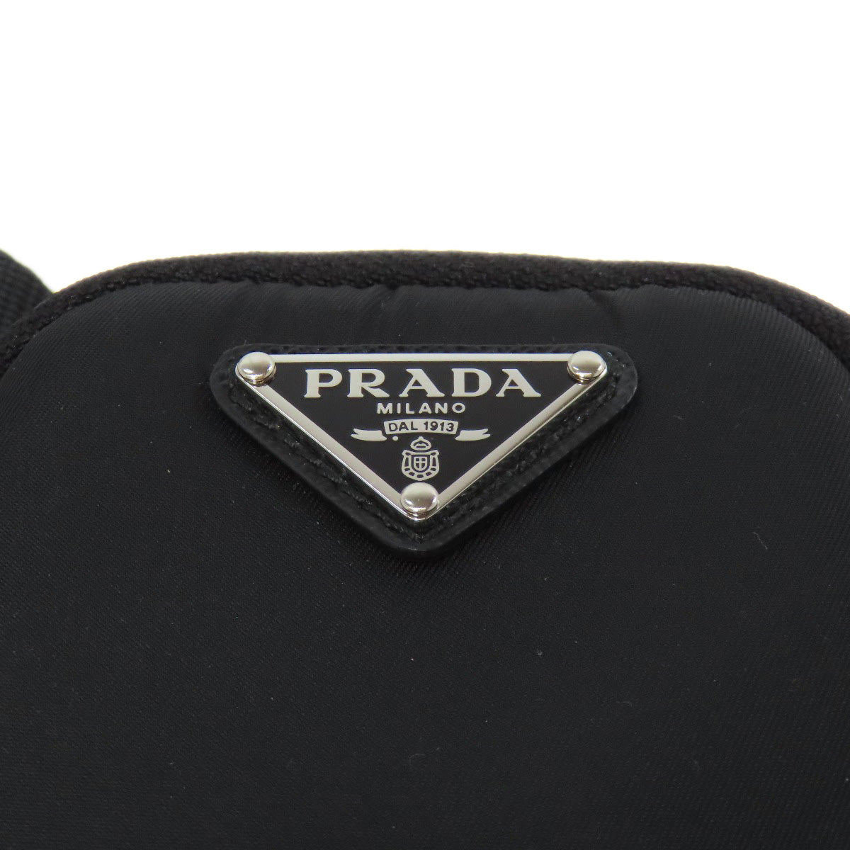 PRADA Hip bag Nylon black logoMetal Women Used Authentic
