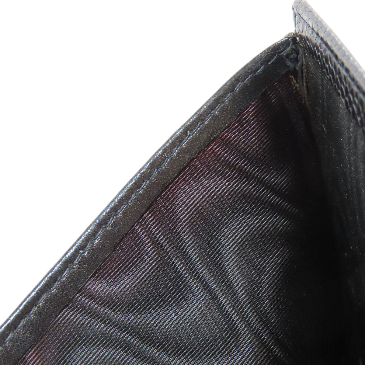 CHANEL Long Wallet Purse Grained Calfskin Skin black COCO Mark Gold Metal Women Used Authentic