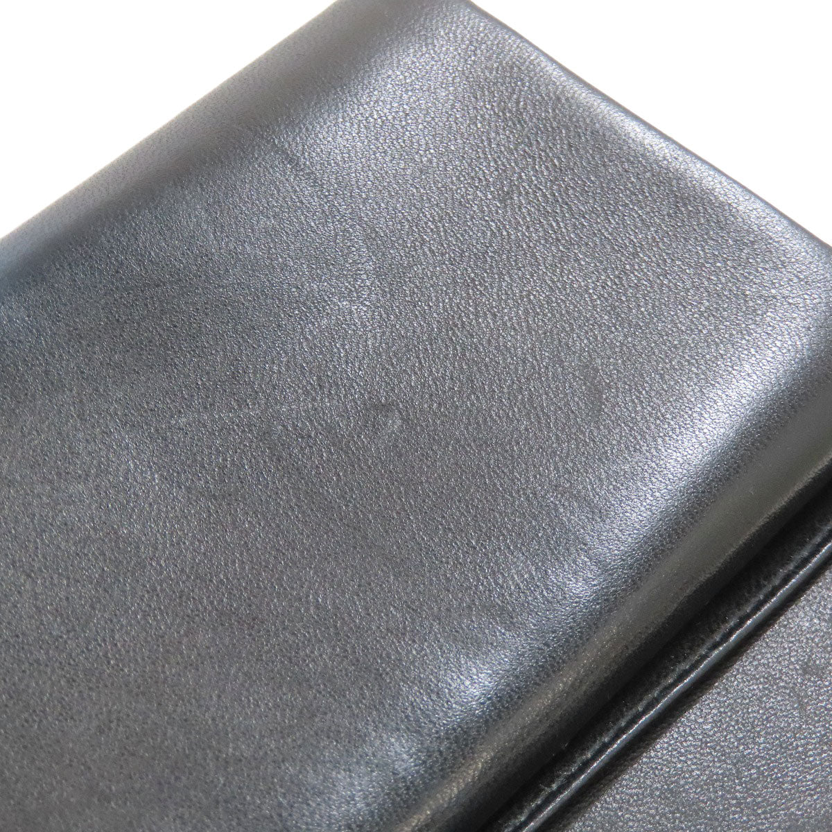 CHANEL Long Wallet Purse Grained Calfskin Skin black COCO Mark Gold Metal Women Used Authentic