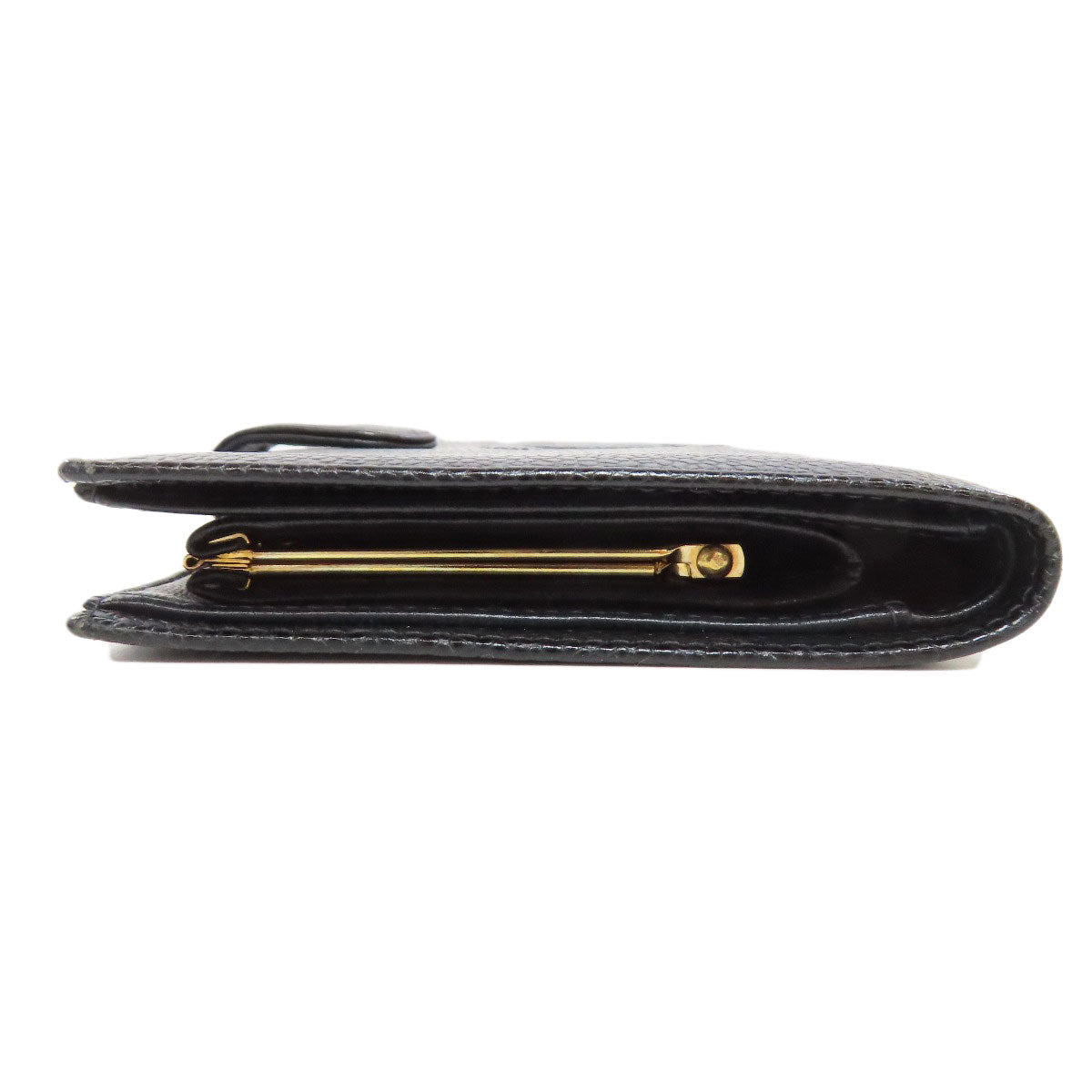 CHANEL Long Wallet Purse Grained Calfskin Skin black COCO Mark Gold Metal Women Used Authentic
