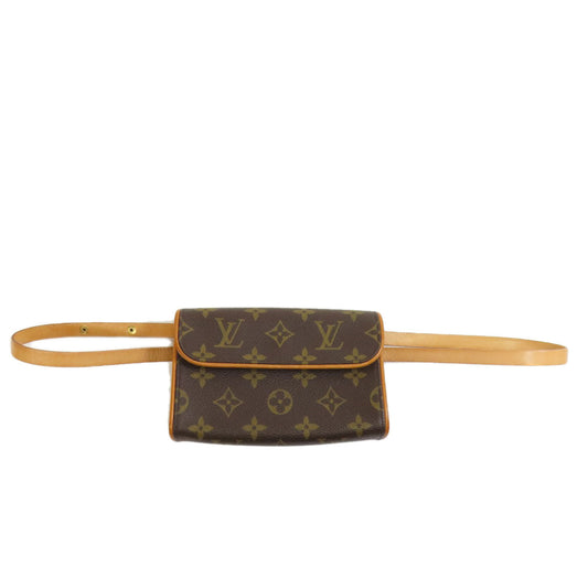 LOUIS VUITTON Hip bag M51855 Monogram canvas Brown Pochette Florentine Women Used Authentic