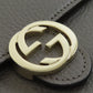 GUCCI Long Wallet Purse 510314 leather gray Outlet Chain Wallet Interlocking G Women Used Authentic