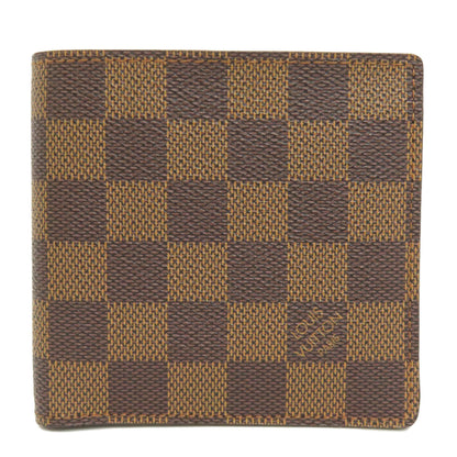 LOUIS VUITTON Bifold Wallet N61675 Damier canvas Brown Portefeuille�EMarco mens Used Authentic