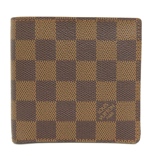 LOUIS VUITTON Bifold Wallet N61675 Damier canvas Brown Portefeuille�EMarco mens Used Authentic
