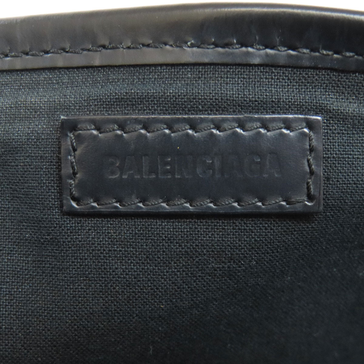BALENCIAGA Handbag 339933 canvas white Navy kabas Women Used Authentic