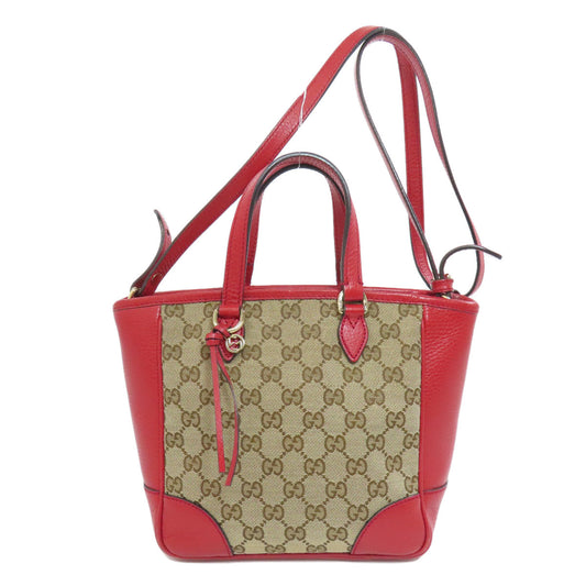 GUCCI Handbag 449241 canvas Red Outlet GG 2WAY Women Used Authentic